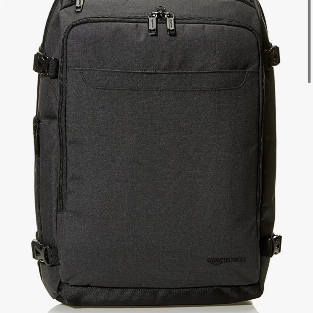 Amazon Basics Slim Carry On Laptop Travel Weekender Backpack - Black NEW WO TAGS